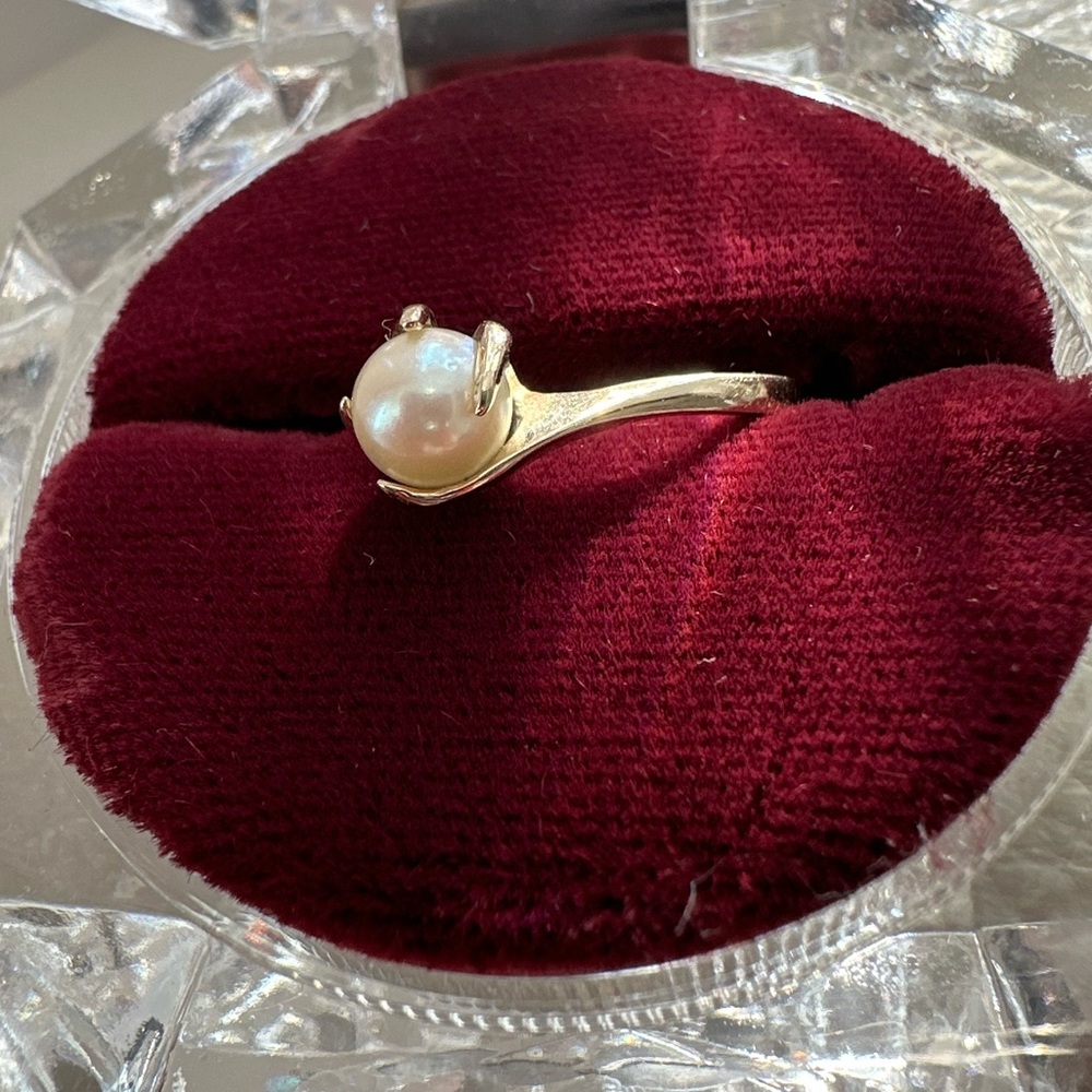 ANTIQUE 14K GOLD PEARL RING